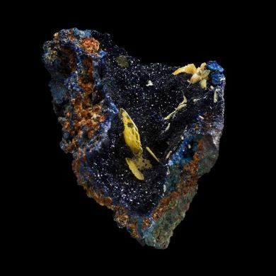 Wulfenite on Azurite