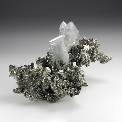 Barite on Marcasite