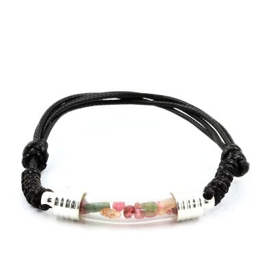 Raw Multicolor Tourmaline bracelet.