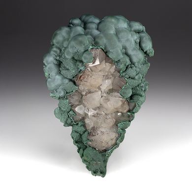 Malachite with Quartz