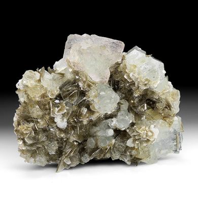 Fluorite with Beryl, Muscovite