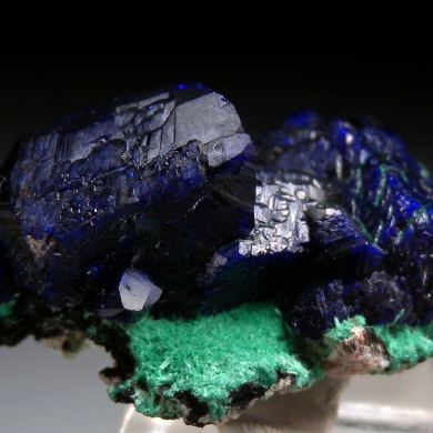 Azurite on Malachite