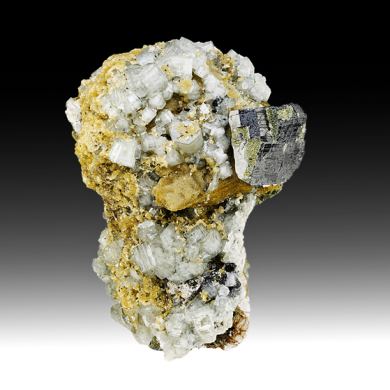 Fluorapatite with Siderite, Ferberite