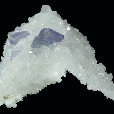 Fluorite on Quartz Epimorph of Calcite