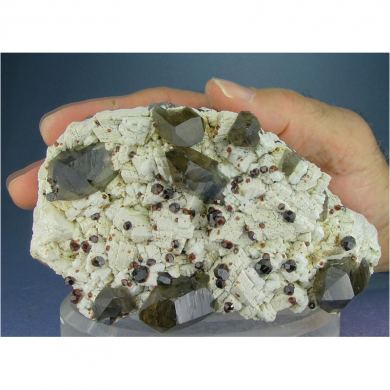 Spessartine, Smoky Quartz, Hyalite Opal, Feldspar