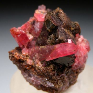 Rhodonite on Hedenbergite