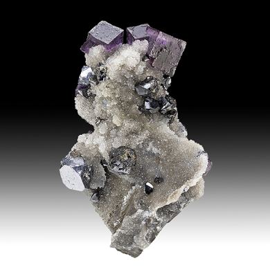 Fluorite with Galena, Sphalerite, Quartz