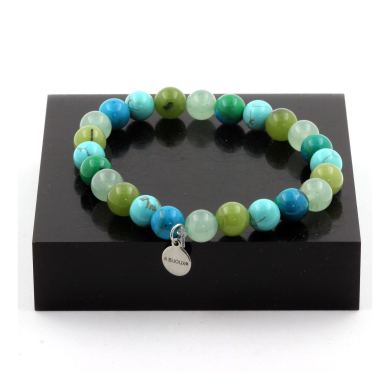 Jade + Aventurine + Chrysocolla + Turquoise Bracelet 8 mm Beads.