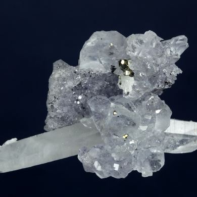 Fluorite on Quartz with Pyrite