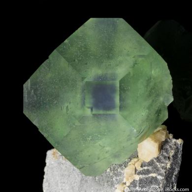 Fluorite (phantom) with Calcite