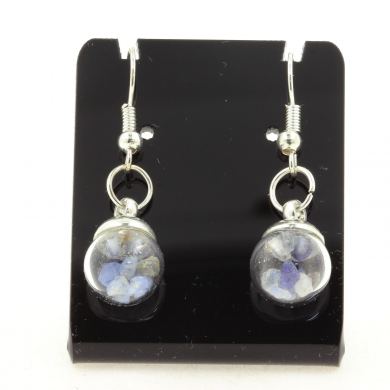 Raw Benitoite earrings.