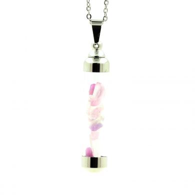 Raw Kunzite necklace.