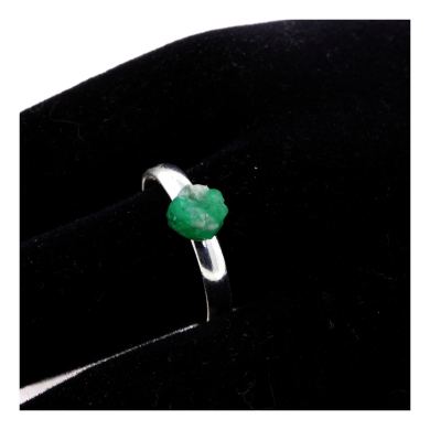 Silver Plated raw Emerald Ring. 7.97 ct.