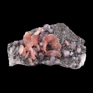 Rhodochrosite with Purple Apatite / Wutong Mine, Liubao, Cangwu Co., Wuzhou, Guangxi, China