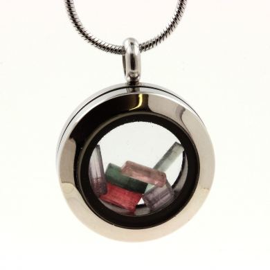 Raw Multicolor Tourmaline necklace.