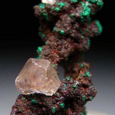 Cerussite, Rosasite on Copper