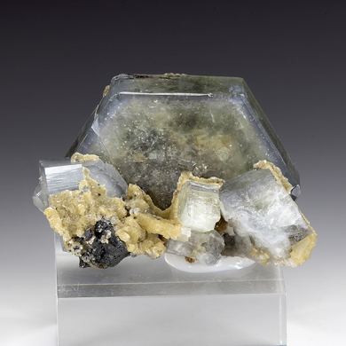 Fluorapatite with Ferberite, Siderite