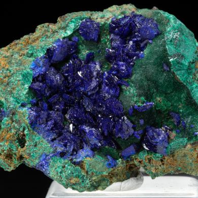 Azurite on Malachite