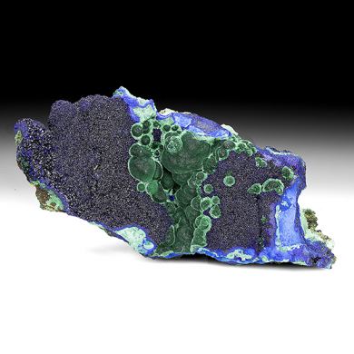 Azurite with Malachite