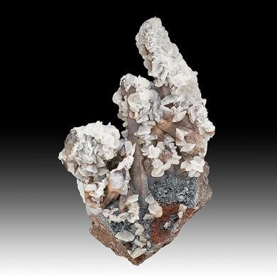 Quartz with Hematite, Calcite