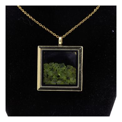 Raw Peridot necklace.