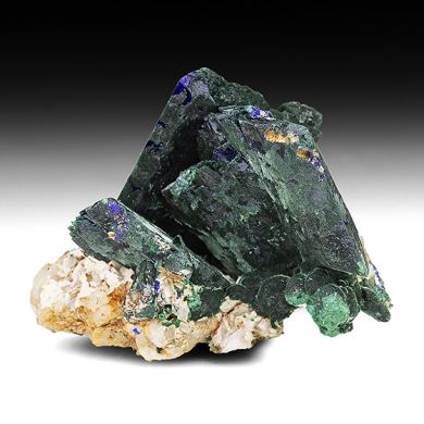 Malachite replacing Azurite with Dolomite