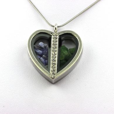 Raw Tsavorite garnet + Tanzanite necklace.