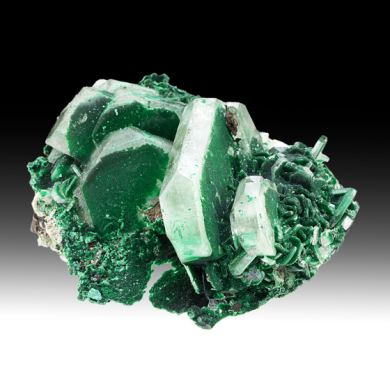 Barite with Malachite