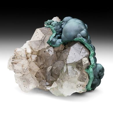 Malachite with Quartz