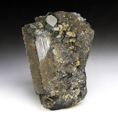 Fluorapatite with Ferberite, Siderite, Muscovite