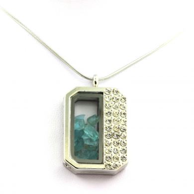 Raw Paraiba Apatite necklace.