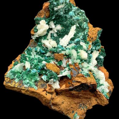 Cerussite, malachite, rosasite