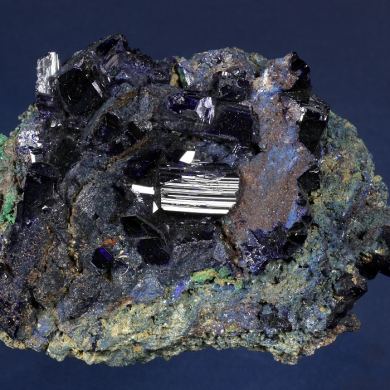 Azurite with Malachite