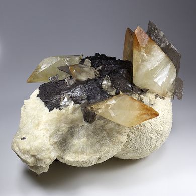 Calcite with Barite, Sphalerite