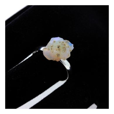 Silver Plated raw Opal Ring. 10.47 ct.