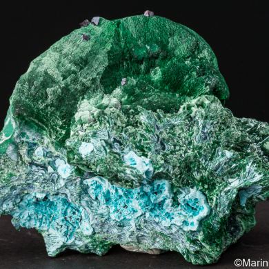 Cuprite on Malachite with Chrysocolla