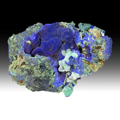 Azurite with Malachite