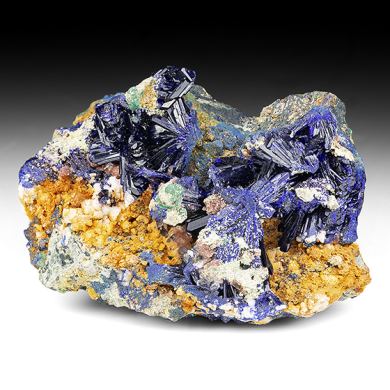 Azurite with Malachite, Duftite