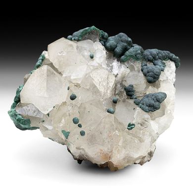 Malachite with Quartz