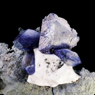 Benitoite with Natrolite