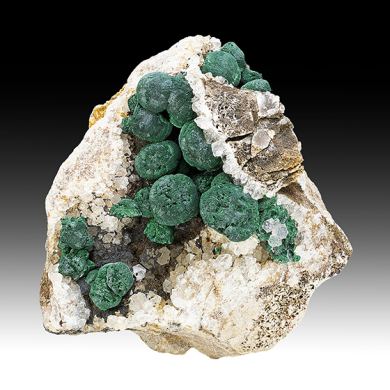 Malachite with Quartz