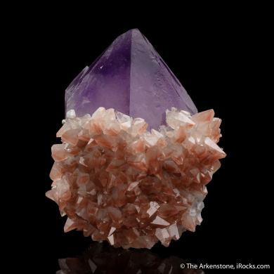 Amethyst with Calcite and Hematite