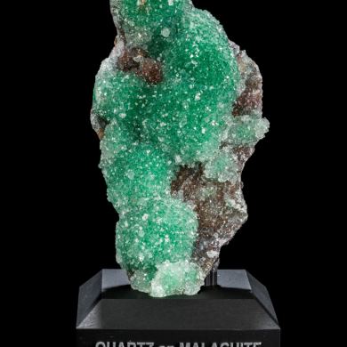 Quartz on Malachite from DR Congo