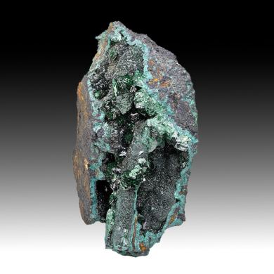 Libethenite with Malachite