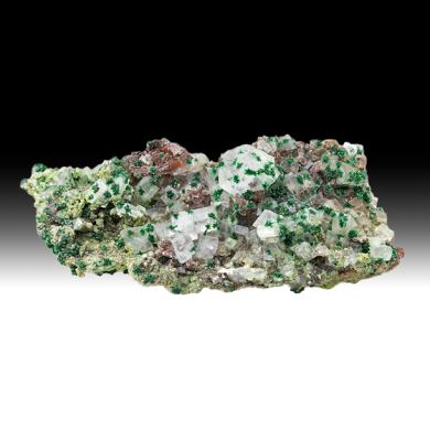 Calcite with Malachite, Duftite