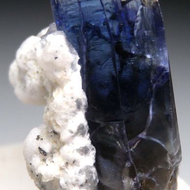 Calcite on Tanzanite