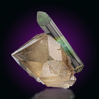 Elbaite  on Quartz