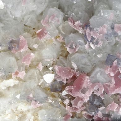 Fluorite and Rhodochrosite on Quartz