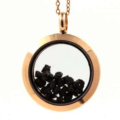 Raw black diamond necklace.