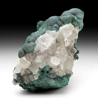 Malachite with Quartz